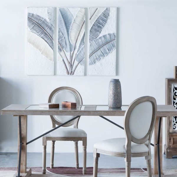 SILLA DE MADERA TAPIZADA 48X46X96CM - Imagen 2
