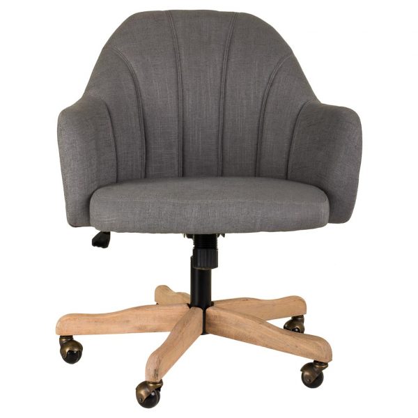 SILLA DE MADERA Y TAPIZADA CON RUEDAS 63X54X40/87H CM - Imagen 2