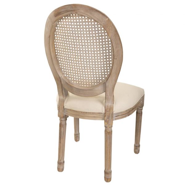 SILLA DE MADERA TAPIZADA Y REJILLLA 48X46X96CM - Imagen 4