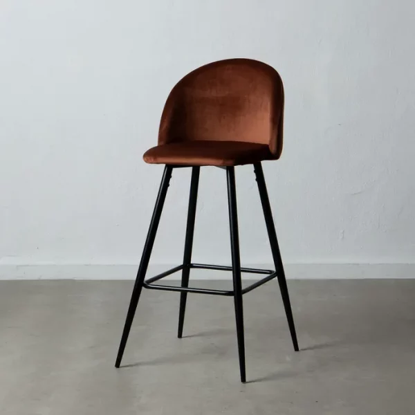 TABURETE ALTO TEJA TEJIDO-METAL SALÓN 40,20 X 48,20 X 102 CM - Imagen 2