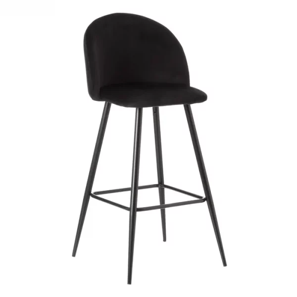 TABURETE ALTO NEGRO TEJIDO-METAL SALÓN 40,20 X 48,20 X 102 C - Imagen 3