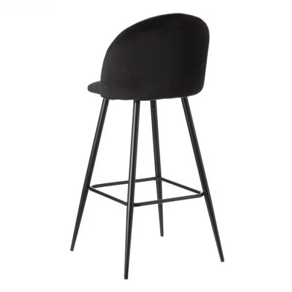 TABURETE ALTO NEGRO TEJIDO-METAL SALÓN 40,20 X 48,20 X 102 C - Imagen 5