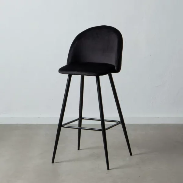 TABURETE ALTO NEGRO TEJIDO-METAL SALÓN 40,20 X 48,20 X 102 C - Imagen 2