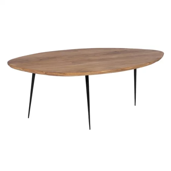 S/2 MESA CENTRO NATURAL MADERA-METAL 110 X 63 X 40 CM - Imagen 4