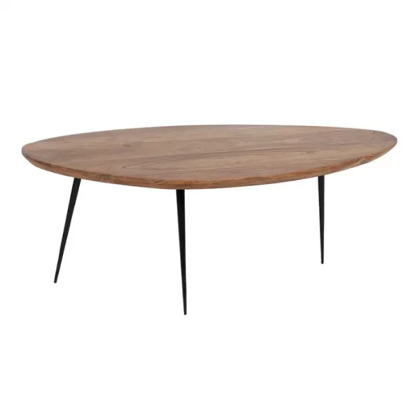 S/2 MESA CENTRO NATURAL MADERA-METAL 110 X 63 X 40 CM - Imagen 5