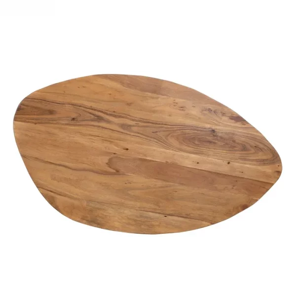 S/2 MESA CENTRO NATURAL MADERA-METAL 110 X 63 X 40 CM - Imagen 9