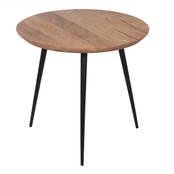 S/2 MESA CENTRO NATURAL MADERA-METAL 70 X 70 X 40 CM - Imagen 4