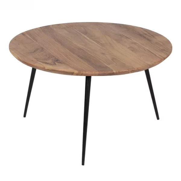 S/2 MESA CENTRO NATURAL MADERA-METAL 70 X 70 X 40 CM - Imagen 5