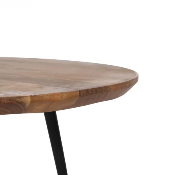 S/2 MESA CENTRO NATURAL MADERA-METAL 70 X 70 X 40 CM - Imagen 7