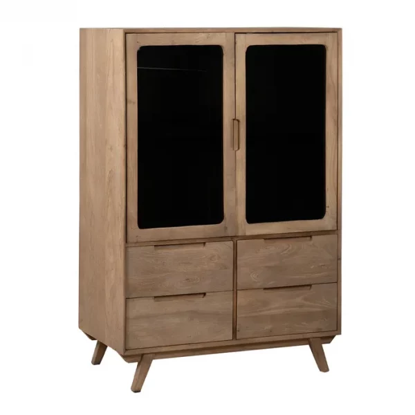 ARMARIO NATURAL MADERA DE MANGO SALÓN 107 X 40,50 X 142 CM - Imagen 3
