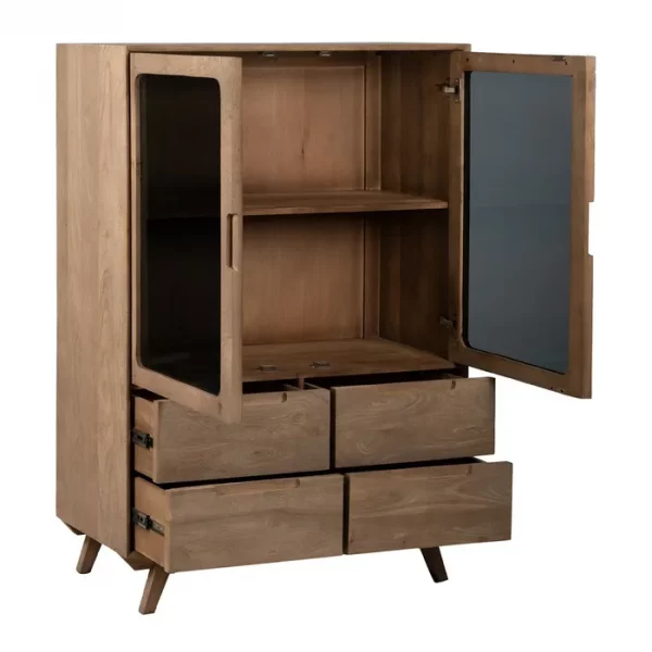 ARMARIO NATURAL MADERA DE MANGO SALÓN 107 X 40,50 X 142 CM - Imagen 4