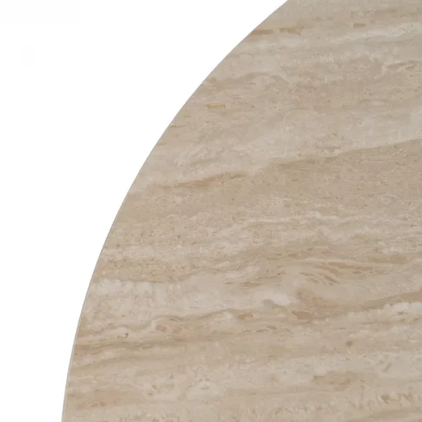 MESA COMEDOR BEIGE PIEDRA MDF DECORACIÓN 90 X 90 X 76 CM - Imagen 3