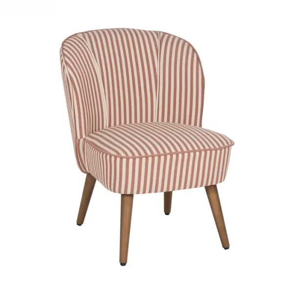 SILLÓN RAYAS TERRACOTA MADERA DE CAUCHO 54 X 64 X 73 CM - Imagen 3