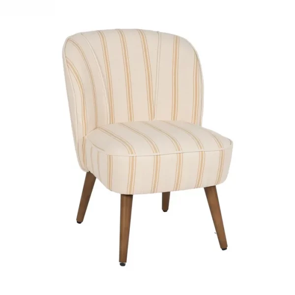 SILLÓN RAYAS MIEL MADERA DE CAUCHO SALÓN 54 X 64 X 73 CM - Imagen 3