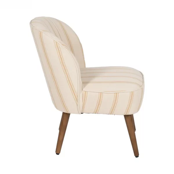 SILLÓN RAYAS MIEL MADERA DE CAUCHO SALÓN 54 X 64 X 73 CM - Imagen 4
