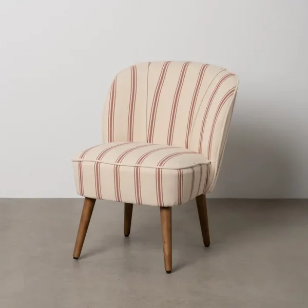 SILLÓN RAYAS TERRACOTA MADERA DE CAUCHO 54 X 64 X 73 CM - Imagen 2