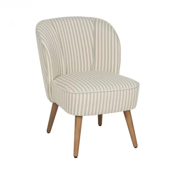 SILLÓN RAYAS VERDE MADERA DE CAUCHO 54 X 64 X 73 CM - Imagen 3