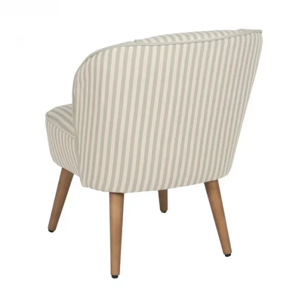 SILLÓN RAYAS VERDE MADERA DE CAUCHO 54 X 64 X 73 CM - Imagen 5