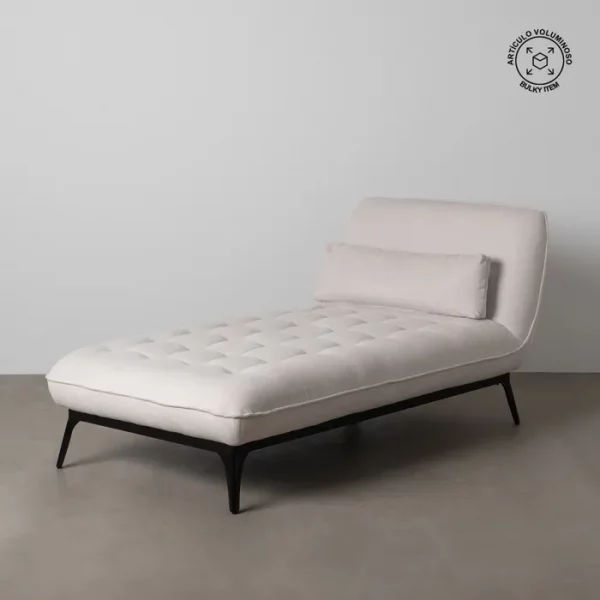 CHAISE-LOUNGER CREMA TEJIDO-METAL 168 X 90 X 82 CM - Imagen 2