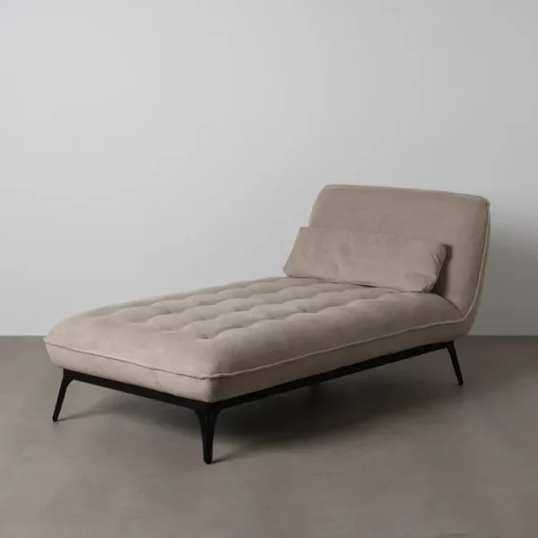 CHAISE-LOUNGER TAUPE TEJIDO-METAL 168 X 90 X 82 CM - Imagen 2