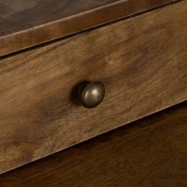 ESCRITORIO NATURAL-NEGRO MADERA DE MANGO 125 X 62 X 90 CM - Imagen 7