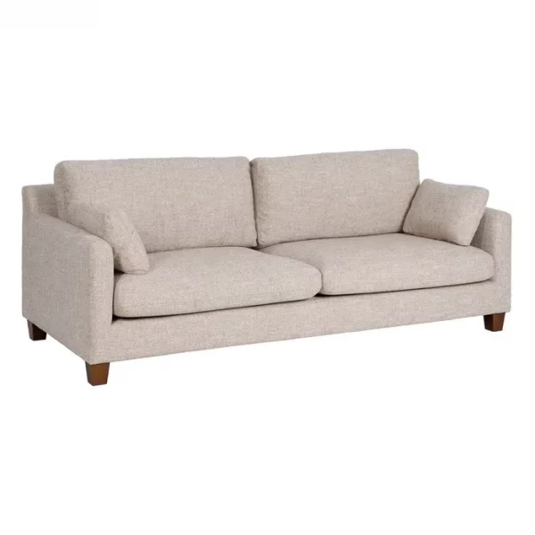 SOFÁ 3 PLAZAS BEIGE TEJIDO-MADERA 221 X 90 X 87 CM - Imagen 3