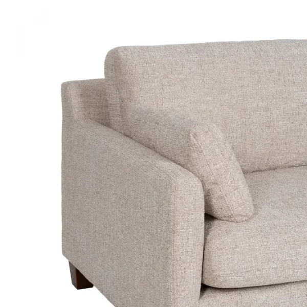 SOFÁ 3 PLAZAS BEIGE TEJIDO-MADERA 221 X 90 X 87 CM - Imagen 6