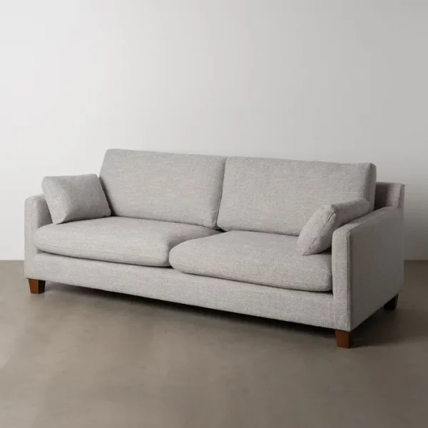 SOFÁ 3 PLAZAS GRIS TEJIDO-MADERA 221 X 90 X 87 CM - Imagen 2