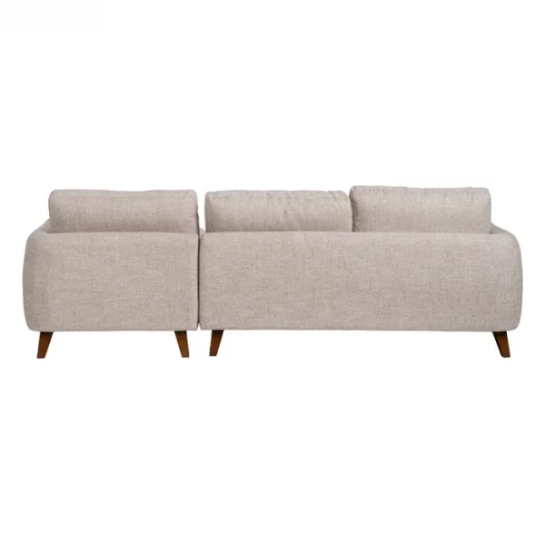 SOFÁ CHAISE LONGUE BEIGE TEJIDO-MADERA 240 X 155 X 86 CM - Imagen 5