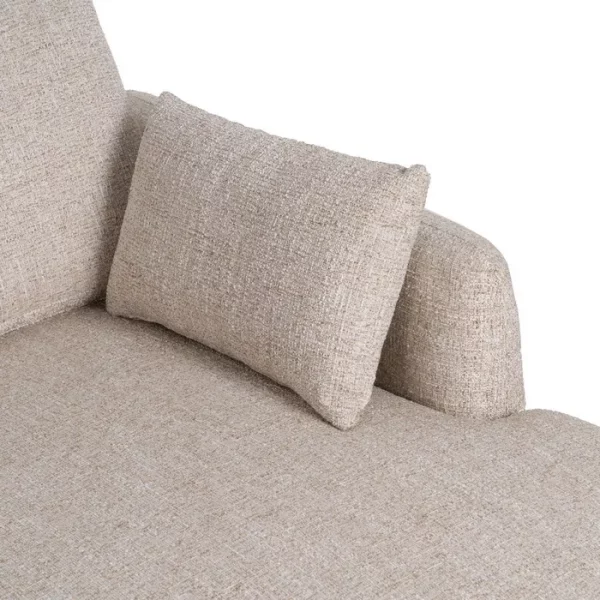 SOFÁ CHAISE LONGUE BEIGE TEJIDO-MADERA 240 X 155 X 86 CM - Imagen 8