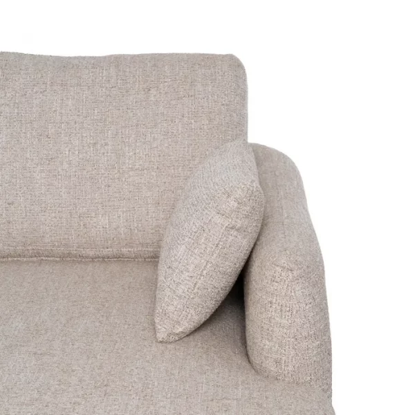 SOFÁ CHAISE LONGUE BEIGE TEJIDO-MADERA 240 X 155 X 86 CM - Imagen 9