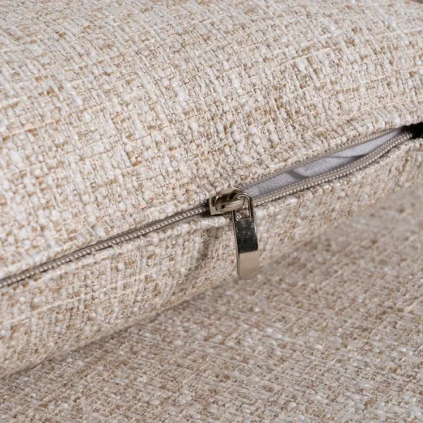 SOFÁ CHAISE LONGUE BEIGE TEJIDO-MADERA 240 X 155 X 86 CM - Imagen 13