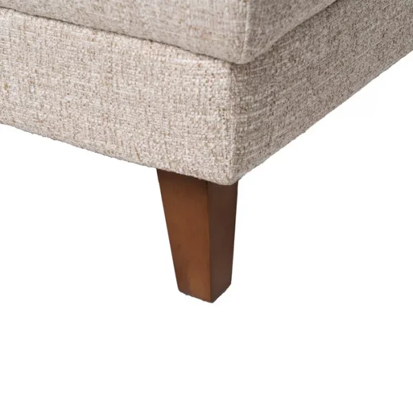 SOFÁ CHAISE LONGUE BEIGE TEJIDO-MADERA 240 X 155 X 86 CM - Imagen 15