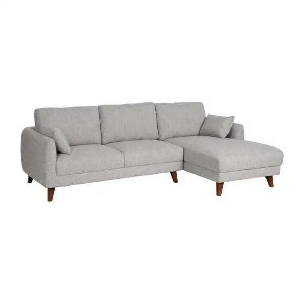 SOFÁ CHAISE LONGUE GRIS TEJIDO-MADERA 240 X 155 X 86 CM - Imagen 3