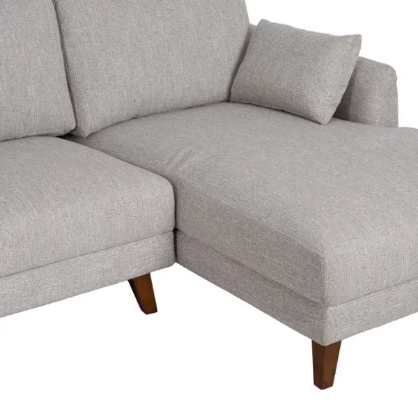 SOFÁ CHAISE LONGUE GRIS TEJIDO-MADERA 240 X 155 X 86 CM - Imagen 7