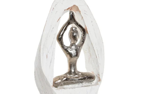 FIGURA MANGO ALUMINIO 56X8X31 YOGA BLANCO - Imagen 2