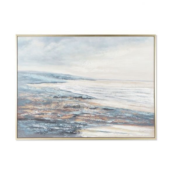 CUADRO LIENZO PS 156X4X106 PLAYA PINTADO MANO AZUL