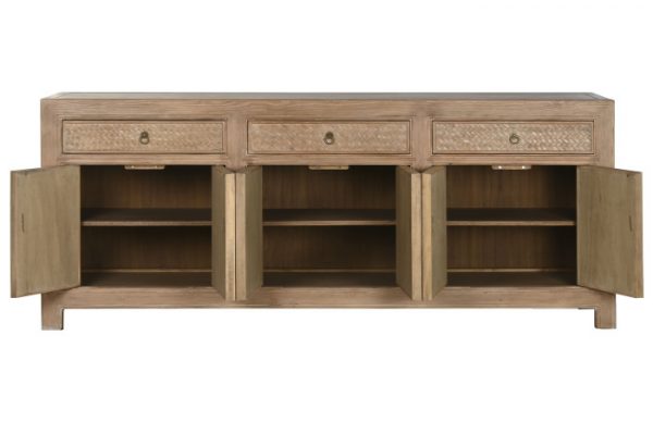 APARADOR OLMO MACIZO 215X44X88 6 PUE 3 CAJ - Imagen 4