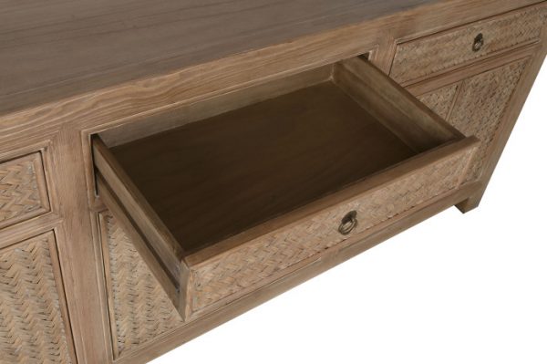 APARADOR OLMO MACIZO 215X44X88 6 PUE 3 CAJ - Imagen 7