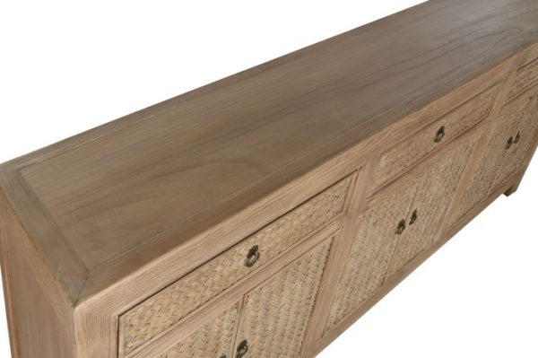 APARADOR OLMO MACIZO 215X44X88 6 PUE 3 CAJ - Imagen 8