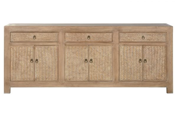 APARADOR OLMO MACIZO 215X44X88 6 PUE 3 CAJ - Imagen 2