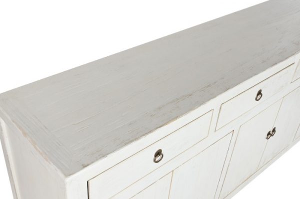 APARADOR OLMO MACIZO 220X42X85 6 PUE 4 CAJ - Imagen 5