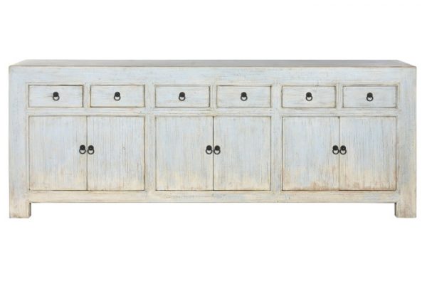 APARADOR OLMO MACIZO 220X45X85 6 PUE 6 CAJ - Imagen 2