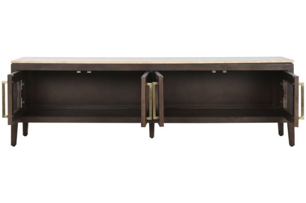 MUEBLE TV MANGO MARMOL 180X40X55 TRAVERTINO - Imagen 4