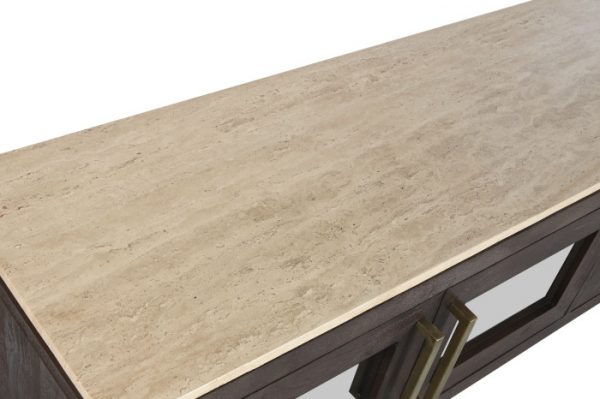 MUEBLE TV MANGO MARMOL 180X40X55 TRAVERTINO - Imagen 5