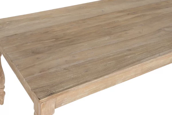 MESA COMEDOR TECA 195X97X77 TORNEADA DECAPE BLANCO - Imagen 3
