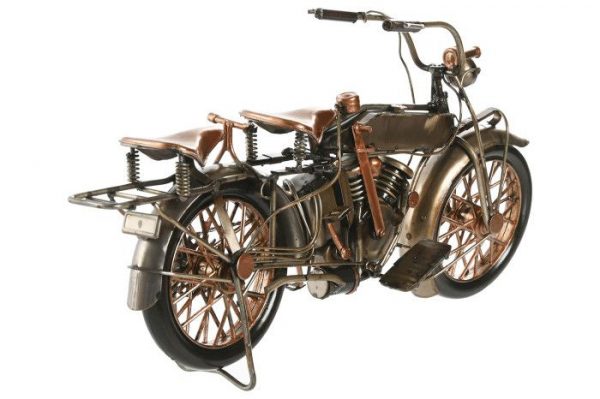 VEHICULO DECORACION METAL 31X8X15 MOTO PLATEADO - Imagen 4