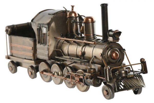 VEHICULO DECORACION METAL 33X7X12 TREN PLATEADO - Imagen 3