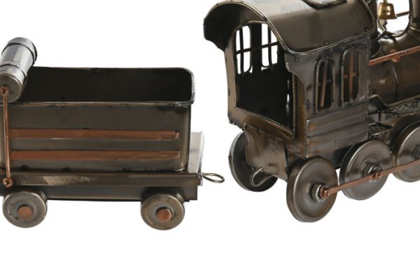 VEHICULO DECORACION METAL 33X7X12 TREN PLATEADO - Imagen 4
