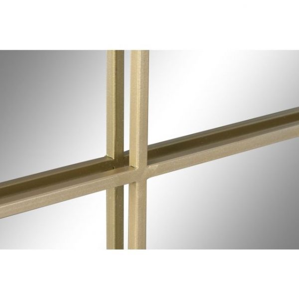ESPEJO HIERRO CRISTAL 122X1X122 VENTANA DORADO - Imagen 3
